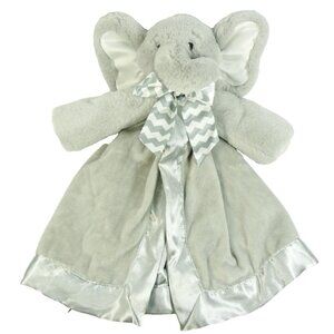 Bearington Baby Collection Elephant Lovey Baby Security Blanket Gray Silky
